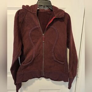 Maroon lulu lemon scuba hoodie